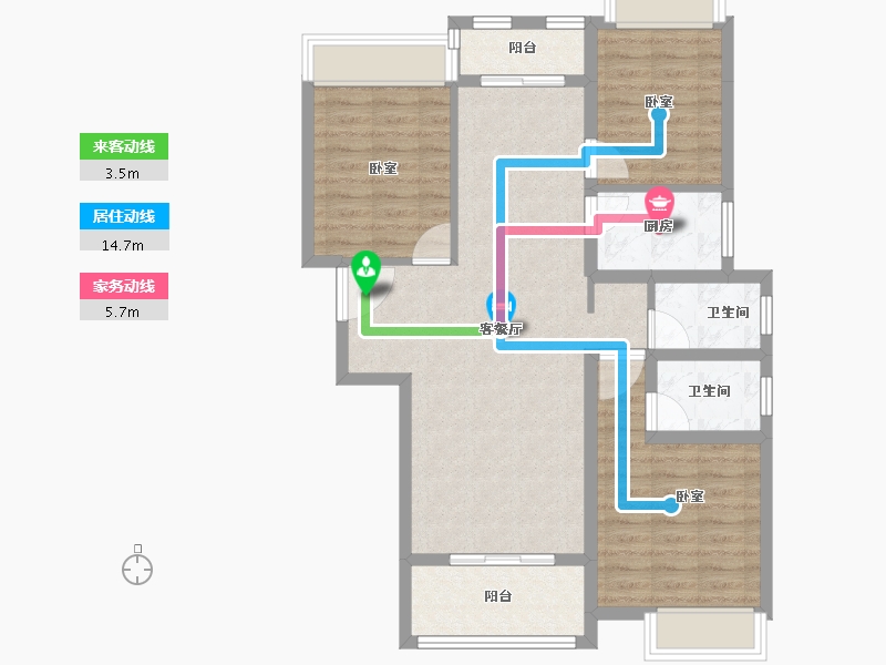 湖北省-孝感市-汉正星河-86.37-户型库-动静线