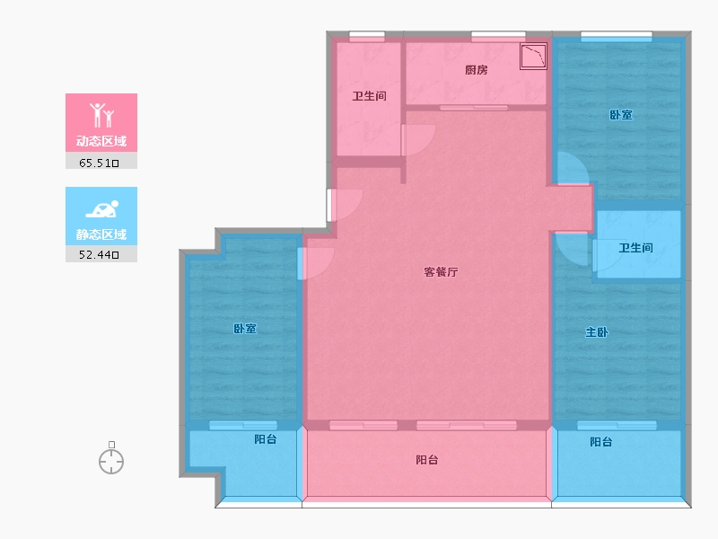 山东省-济南市-瑞诚翡翠郡-106.31-户型库-动静分区