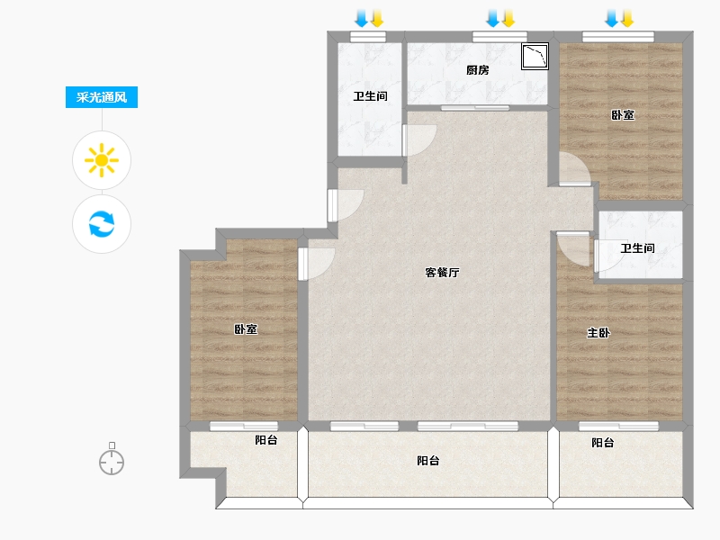 山东省-济南市-瑞诚翡翠郡-106.31-户型库-采光通风