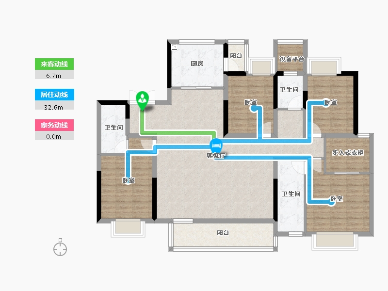 湖北省-襄阳市-蓝光铭江半岛-137.30-户型库-动静线