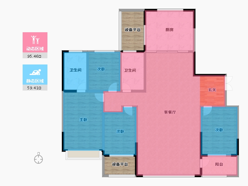 山东省-淄博市-橡树黄金城-153.00-户型库-动静分区