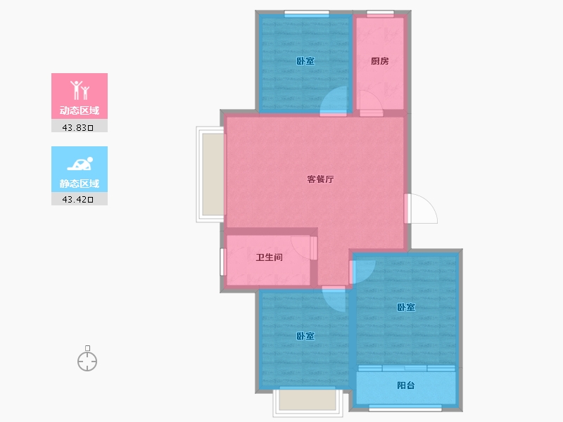 山东省-德州市-文鼎香邑水岸-77.40-户型库-动静分区