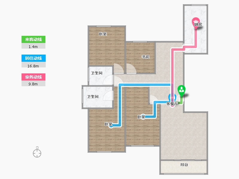 河南省-信阳市-日出东方·卓悦-132.87-户型库-动静线