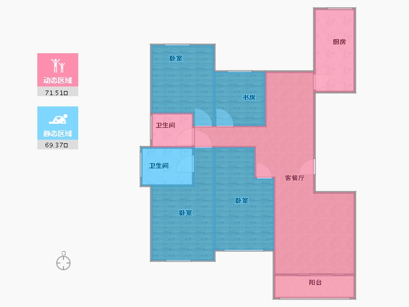 河南省-信阳市-日出东方·卓悦-132.87-户型库-动静分区