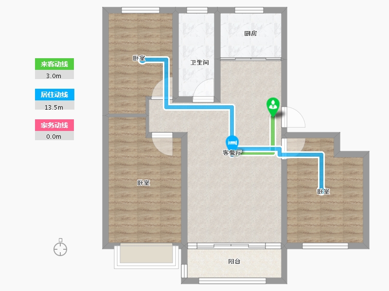 山东省-德州市-文鼎香邑水岸-85.23-户型库-动静线