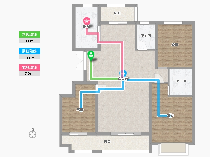 山东省-潍坊市-恒信凤栖桃源-104.96-户型库-动静线