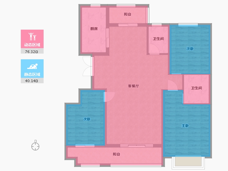 山东省-潍坊市-恒信凤栖桃源-104.96-户型库-动静分区