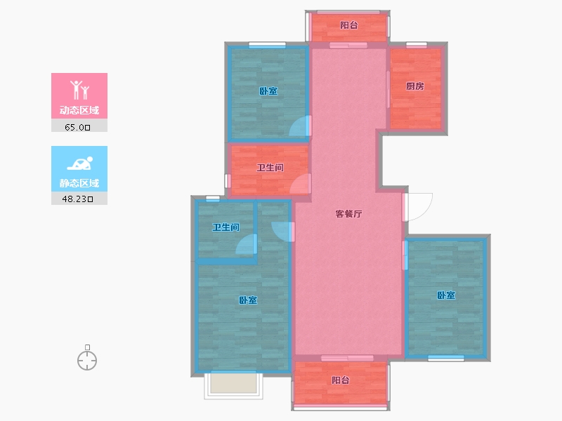 河南省-开封市-通许法郡-101.40-户型库-动静分区