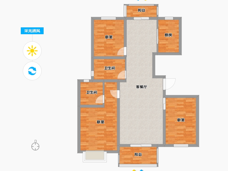 河南省-开封市-通许法郡-101.40-户型库-采光通风