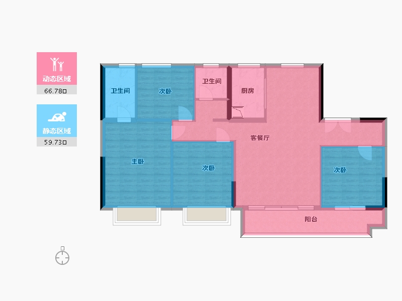 山东省-济南市-鑫都紫宸府-114.61-户型库-动静分区