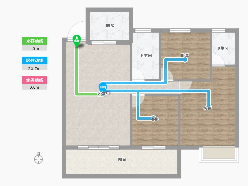 湖北省-孝感市-东方·状元成-88.82-户型库-动静线