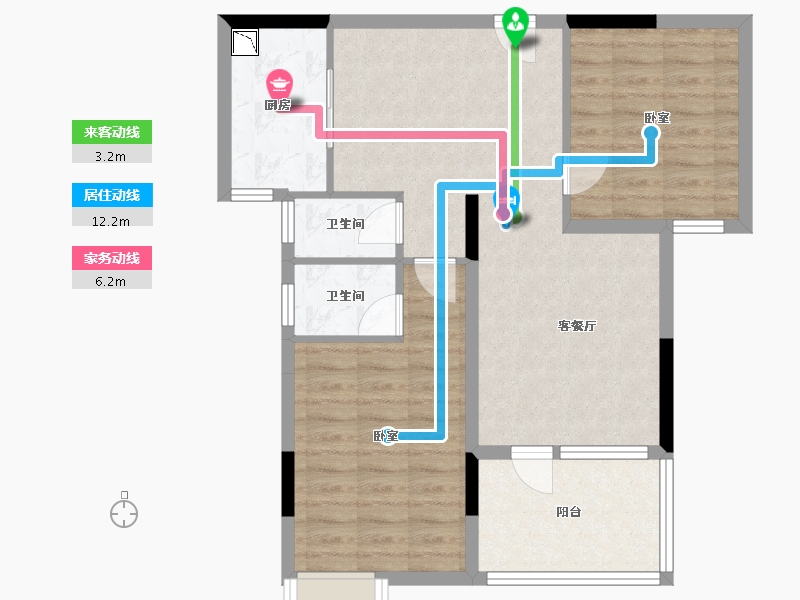 湖北省-黄冈市-荣信清江府-76.96-户型库-动静线