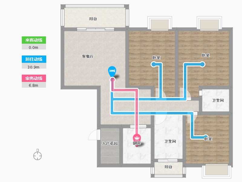 湖北省-黄冈市-金泰时代-110.34-户型库-动静线