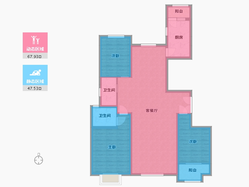 山东省-潍坊市-城投奥文公馆-103.41-户型库-动静分区