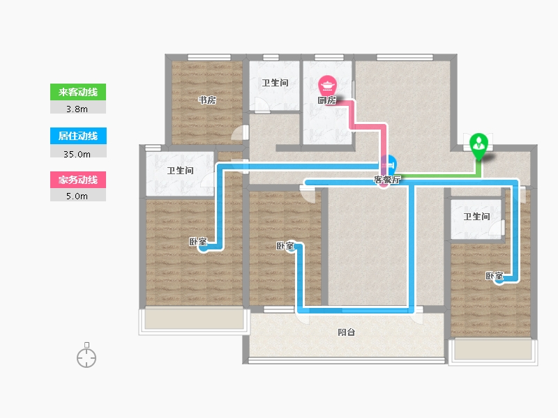 山东省-济宁市-九巨龙·龙城华府-128.00-户型库-动静线