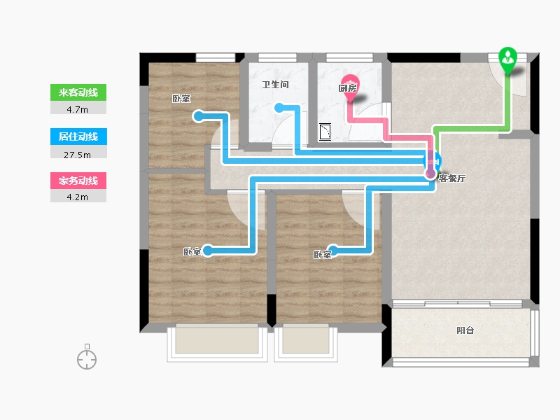 湖北省-襄阳市-盛世兴隆-76.81-户型库-动静线