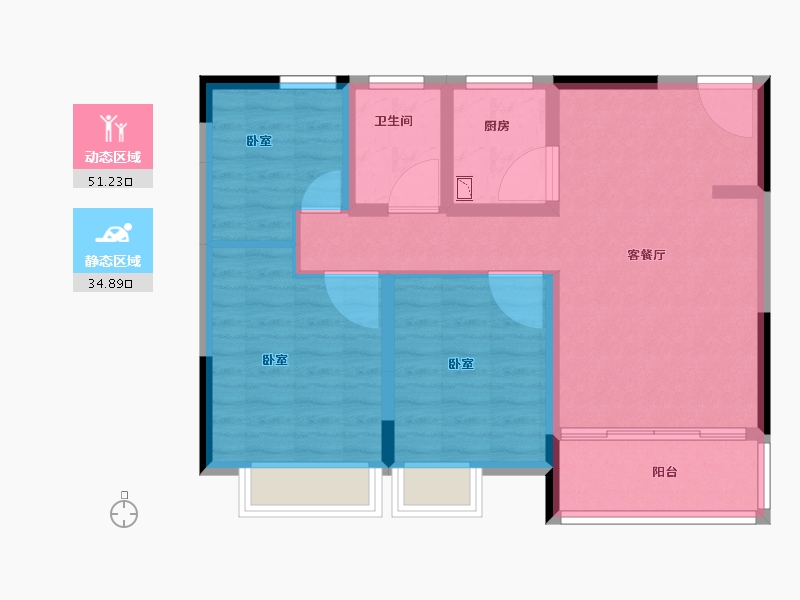 湖北省-襄阳市-盛世兴隆-76.81-户型库-动静分区