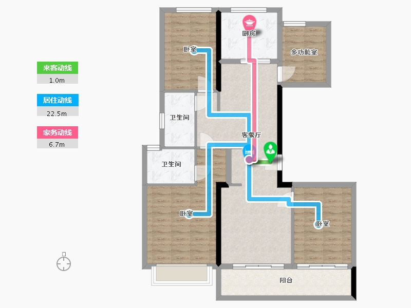 浙江省-杭州市-德信钱塘云庄-103.53-户型库-动静线