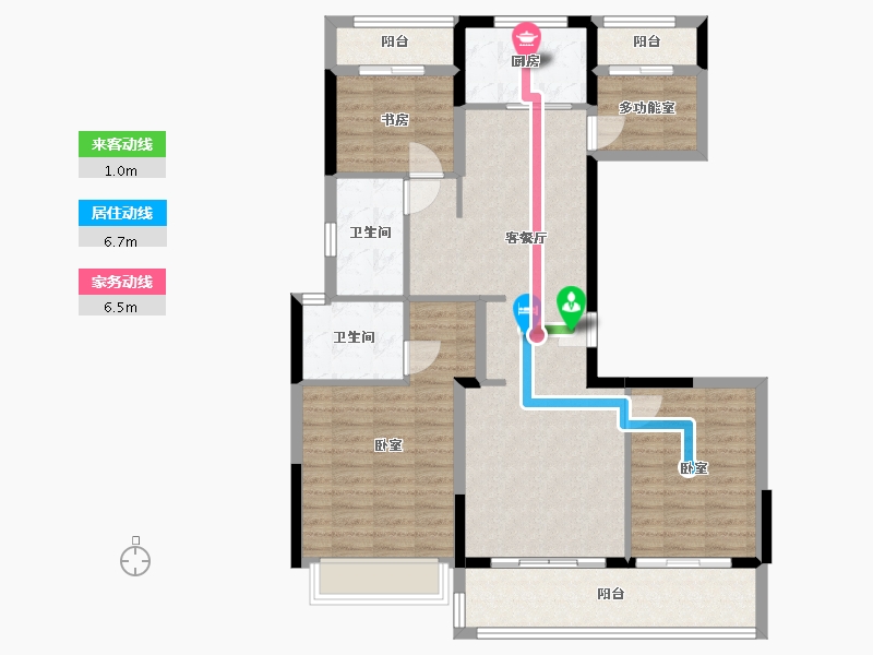 浙江省-杭州市-德信钱塘云庄-103.81-户型库-动静线