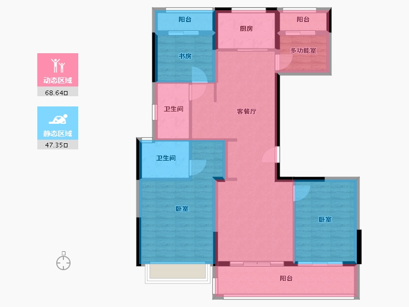 浙江省-杭州市-德信钱塘云庄-103.81-户型库-动静分区