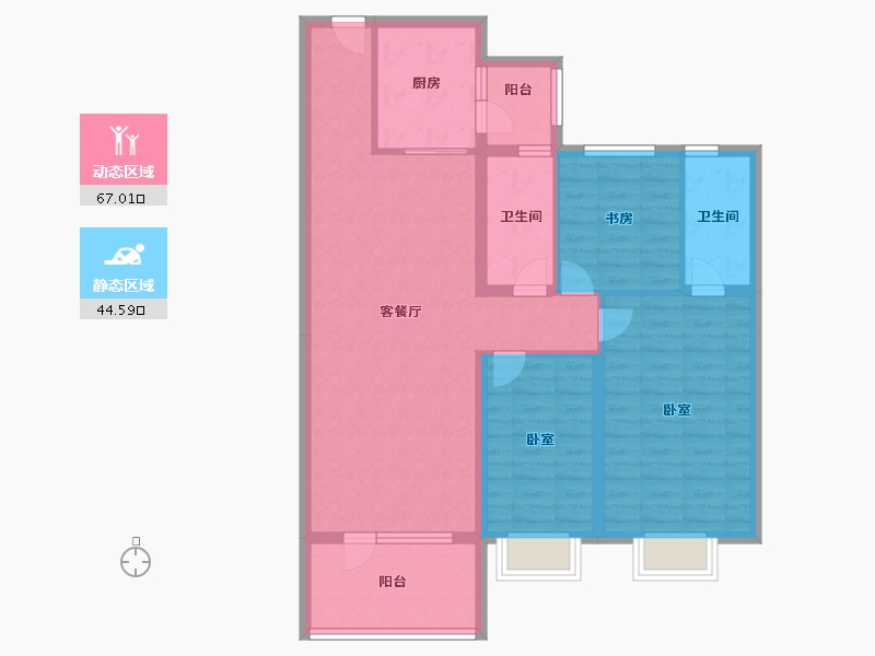 山东省-济宁市-碧桂园翡翠华府-100.00-户型库-动静分区