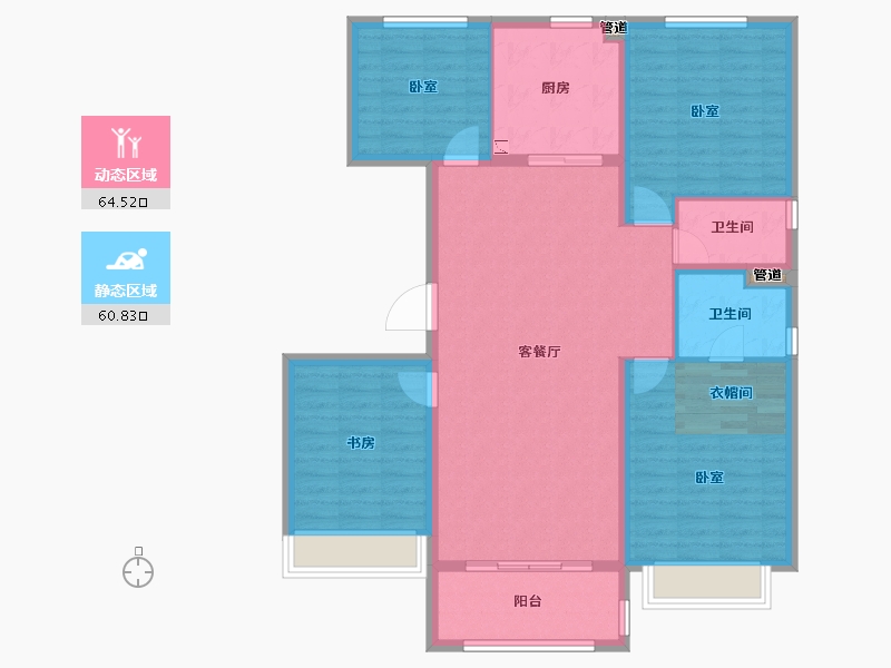 河南省-郑州市-碧桂园凤凰湾-114.00-户型库-动静分区