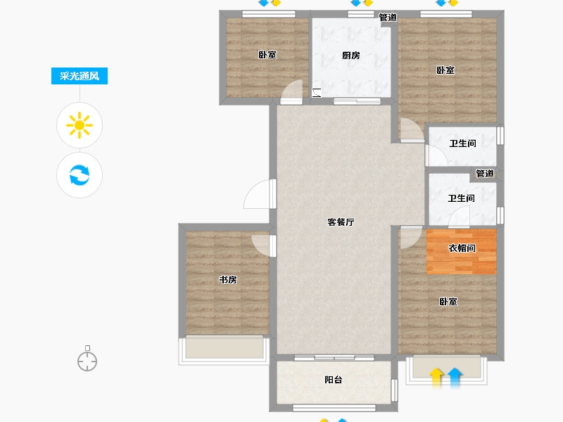 河南省-郑州市-碧桂园凤凰湾-114.00-户型库-采光通风