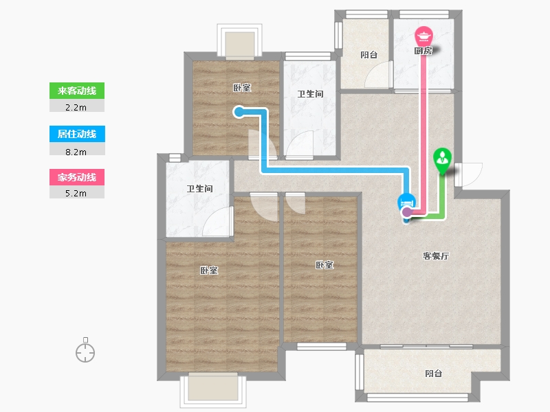 湖北省-黄冈市-三清国际华城-86.62-户型库-动静线