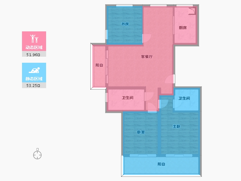 山东省-济南市-瑞诚翡翠郡-93.79-户型库-动静分区