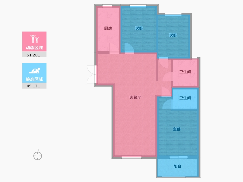 山东省-临沂市-万图·水岸经典-86.43-户型库-动静分区