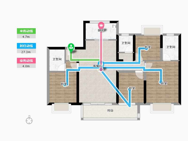 湖北省-襄阳市-蓝光铭江半岛-95.27-户型库-动静线