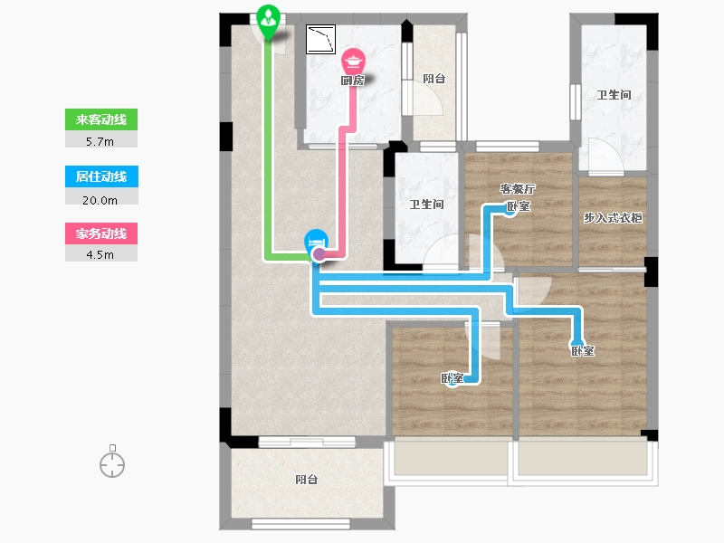 湖北省-襄阳市-碧桂园・嘉悦城-76.37-户型库-动静线