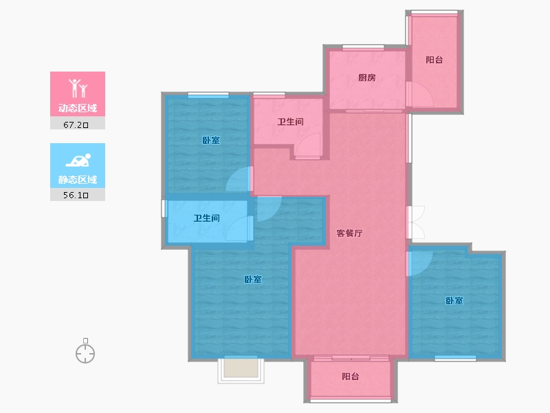 河南省-开封市-通许鸿海国际龙府-110.43-户型库-动静分区