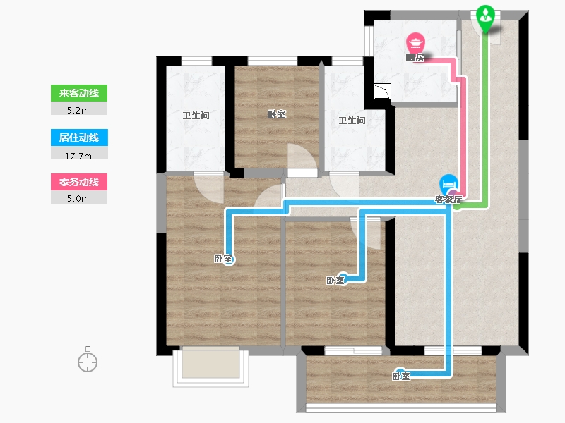 湖北省-武汉市-中建壹品澜庭-75.58-户型库-动静线