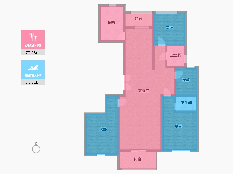 山东省-临沂市-万图·水岸经典-113.34-户型库-动静分区