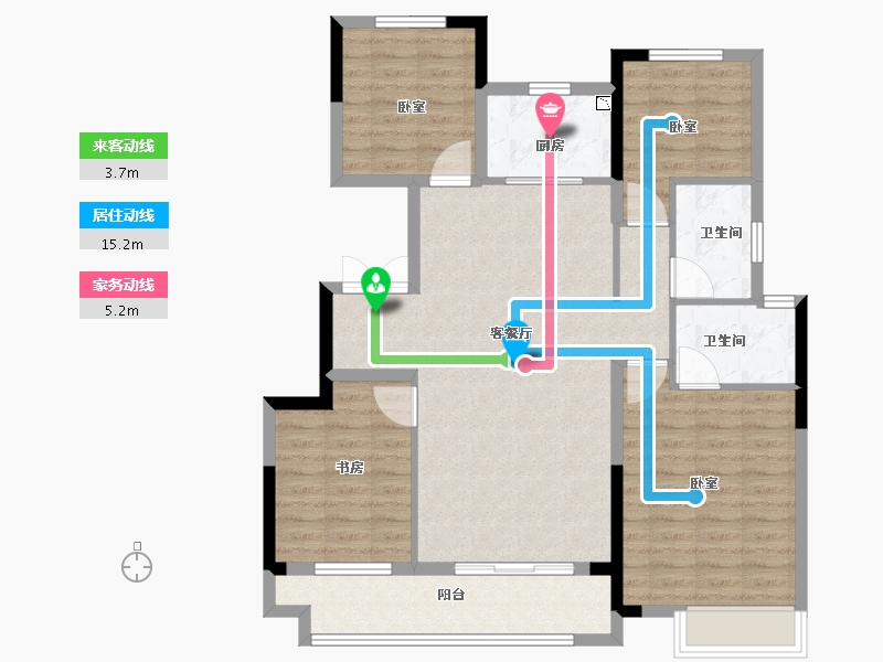 河南省-南阳市-中梁珑熙府-102.00-户型库-动静线