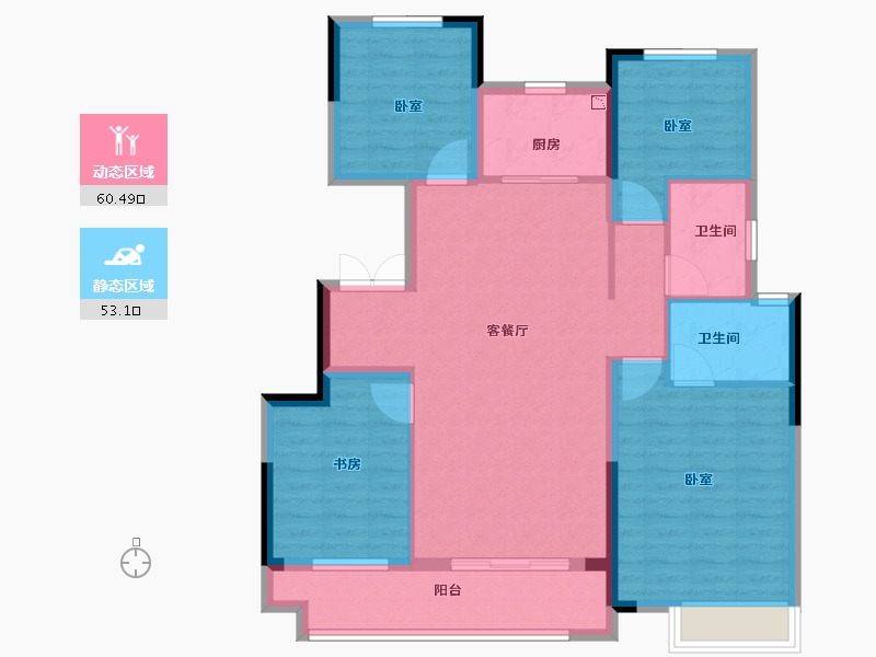 河南省-南阳市-中梁珑熙府-102.00-户型库-动静分区