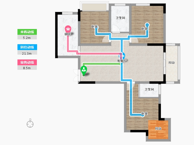 河南省-郑州市-志强理想名城-106.33-户型库-动静线