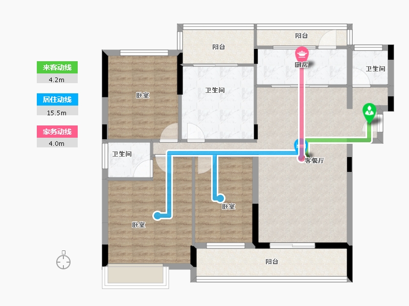 湖北省-襄阳市-房投翰林府-107.21-户型库-动静线