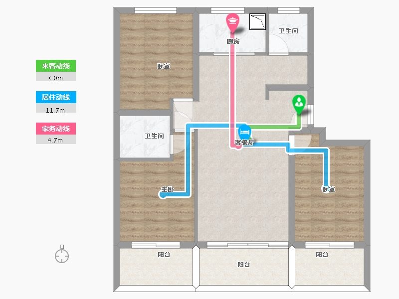 山东省-济南市-瑞诚翡翠郡-88.69-户型库-动静线