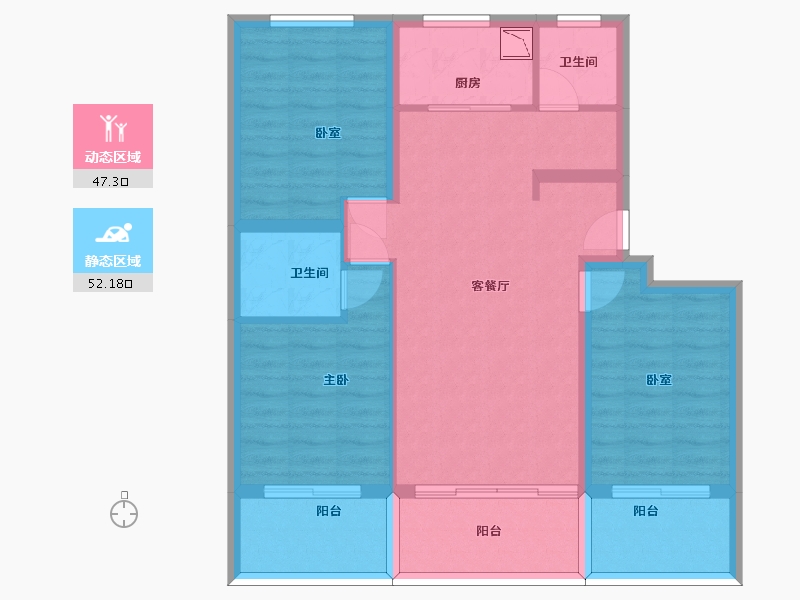 山东省-济南市-瑞诚翡翠郡-88.69-户型库-动静分区