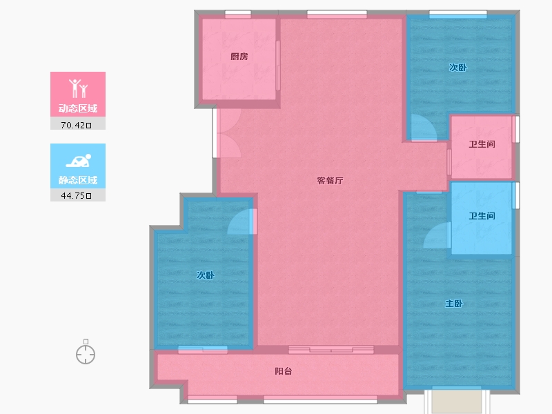 山东省-潍坊市-恒信凤栖桃源-104.24-户型库-动静分区