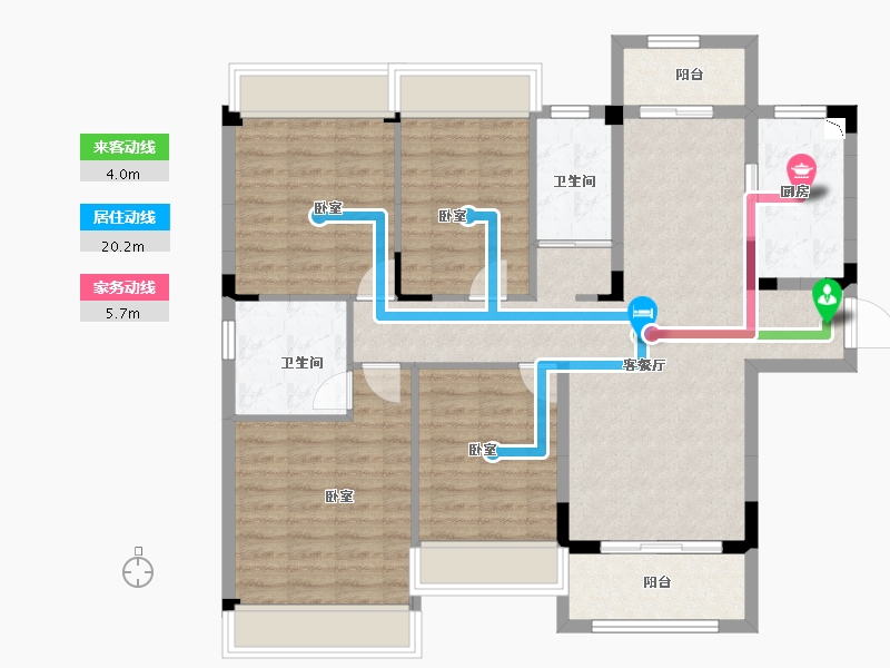 湖北省-襄阳市-碧桂园・嘉悦城-105.00-户型库-动静线