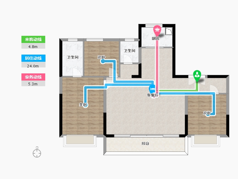 山东省-济南市-鑫都紫宸府-110.52-户型库-动静线