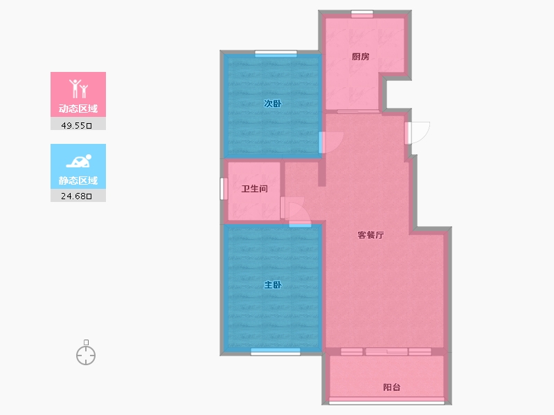 山东省-潍坊市-城发水韵华庭-65.60-户型库-动静分区