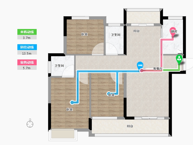 湖北省-襄阳市-襄投锦程-100.79-户型库-动静线