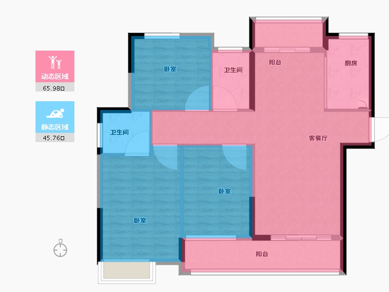 湖北省-襄阳市-襄投锦程-100.79-户型库-动静分区