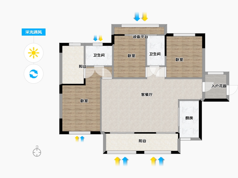 湖南省-衡阳市-香江水岸新城-120.00-户型库-采光通风