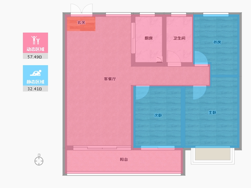 山东省-淄博市-天煜风华-80.93-户型库-动静分区