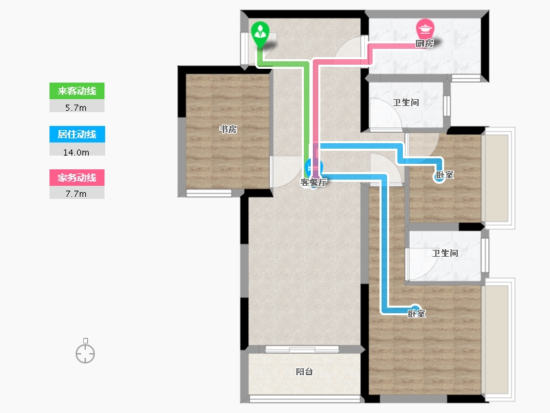 湖北省-武汉市-武汉锦绣香江-89.45-户型库-动静线